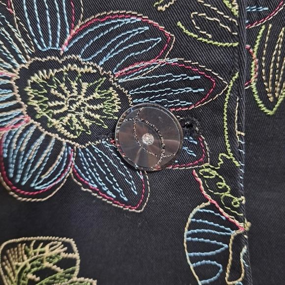 Chadwick's Women's Black Colorful Floral Embroidered Professional Blazer Size 10 - Picture 5 of 8